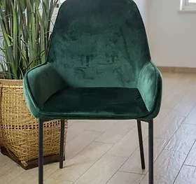 כסא "שוהם" קטיפה ירוק בקבוק